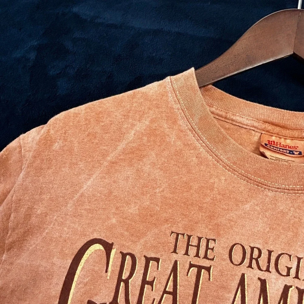 Vintage American Flag Remembrance Shirt‎ Rare Size M Dyed W/American Soil Hanes